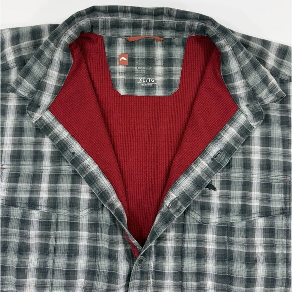 Simms Mens Shirt Fishing Guide Thermal Waffle Fleece Lined Shacket Sz XL Black - Picture 4 of 13